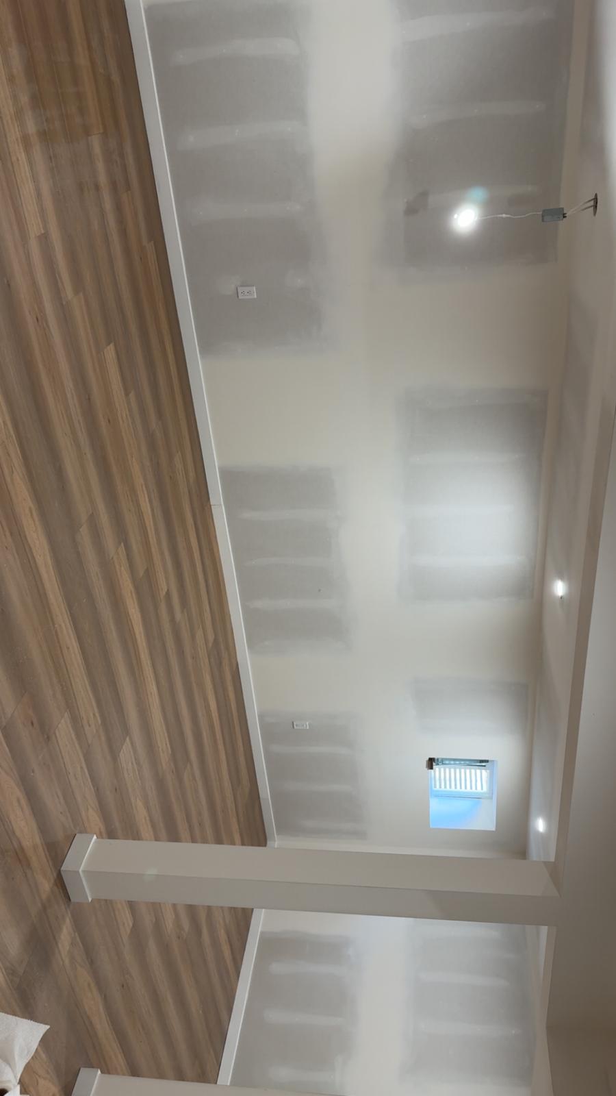 Freshly taped drywall detail